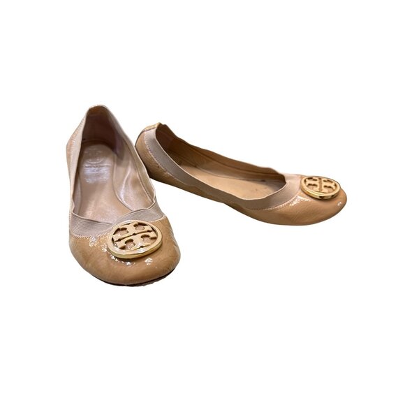 Tory Burch women’s tan ballerina shoes/flats size 7.5 M SKU 3134 - Picture 2 of 9